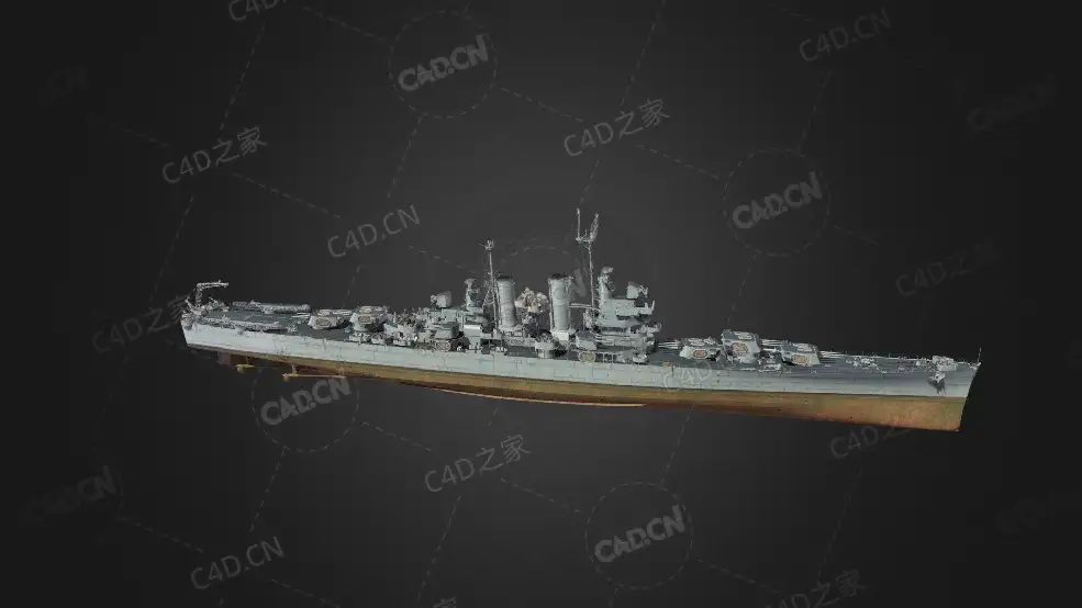 美国海军布鲁克林级轻巡洋舰9号舰海伦娜号号轻巡洋舰C4D模型下载Helena 3d model - C4D之家 - 148.jpg