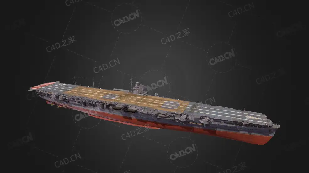 日本海军飞龙号航空母舰C4D模型下载Hiryu 3d model - C4D之家 - 155.jpg