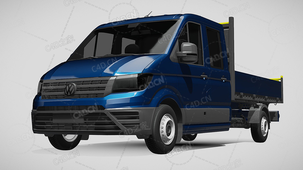 大众商用车卡车货车运输车辆汽车自卸车-2021款C4D汽车模型下载