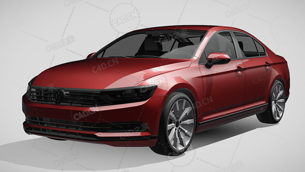 大众帕萨特highline-b8家用汽车轿车2019款C4D汽车模型下载
