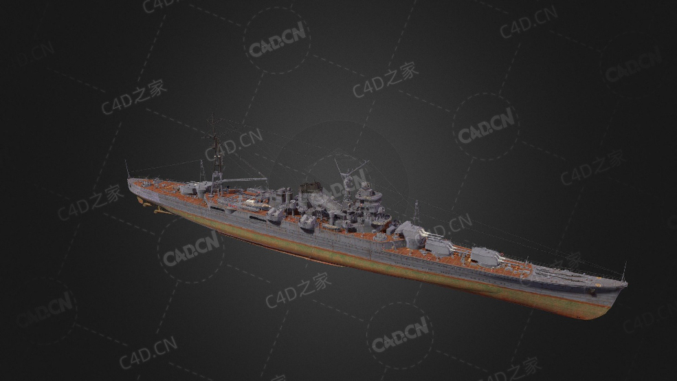 日本帝国海军伊吹号战列巡洋舰C4D模型下载Ibuki 3d model - C4D之家 - 162.jpg