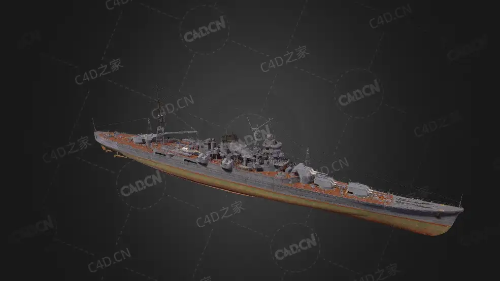 日本帝国海军伊吹号战列巡洋舰C4D模型下载Ibuki 3d model - C4D之家 - 162.jpg