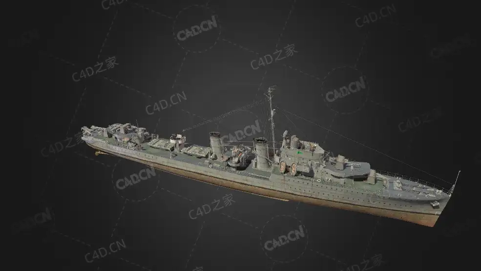 英国海军伊卡洛斯I级驱逐舰C4D模型下载Icarus 3d model - C4D之家 - 163.jpg