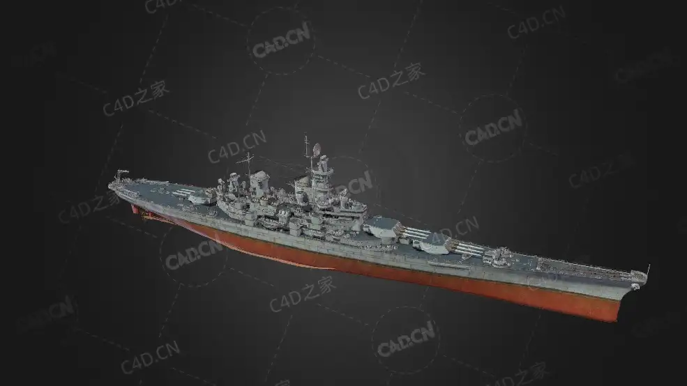 美国海军依阿华级战列舰C4D模型下载Iowa 3d model - C4D之家 - 169.jpg