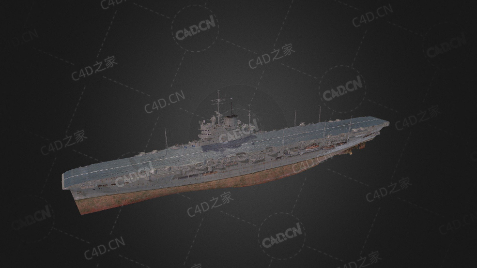 英国海军舰队航母不屈号航空母舰C4D模型下载Indomitable 3d model - C4D之家 - 168.jpg