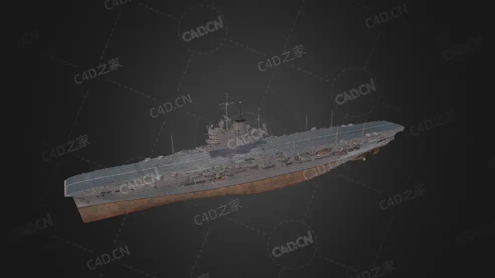 英国海军舰队航母不屈号航空母舰C4D模型下载Indomitable 3d model - C4D之家 - 168.jpg