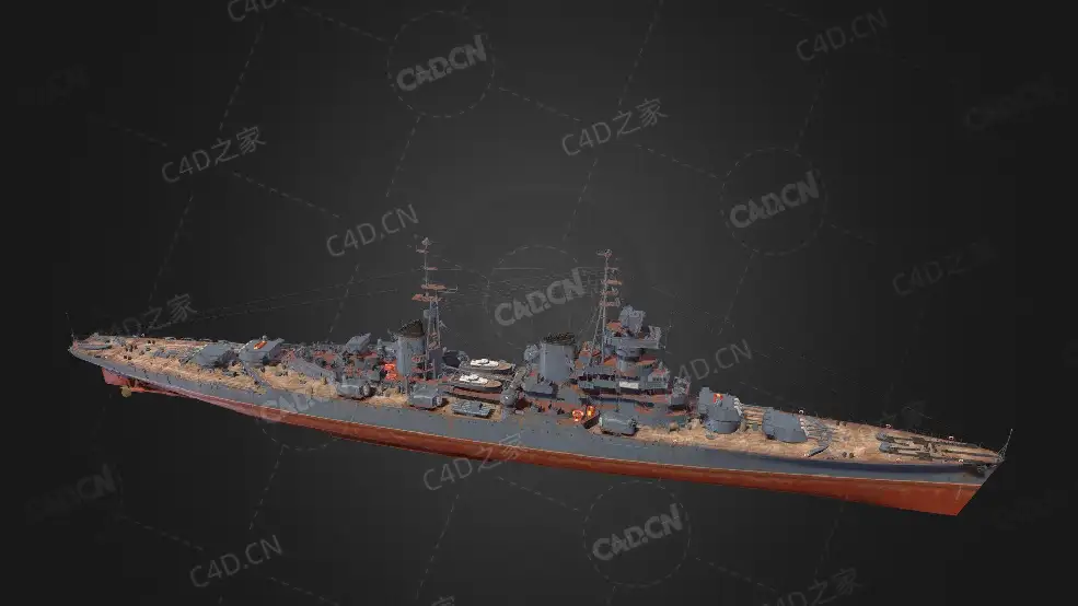 苏联海军伊利安号巡洋舰C4D模型下载Irian 3d model - C4D之家 - 170.jpg