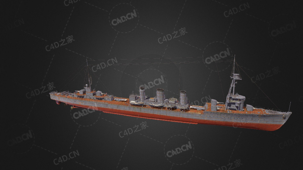 日本海军金币涂装巡洋舰大号驱逐舰C4D模型下载Iwaki Alpha 3d model - C4D之家 - 174.jpg