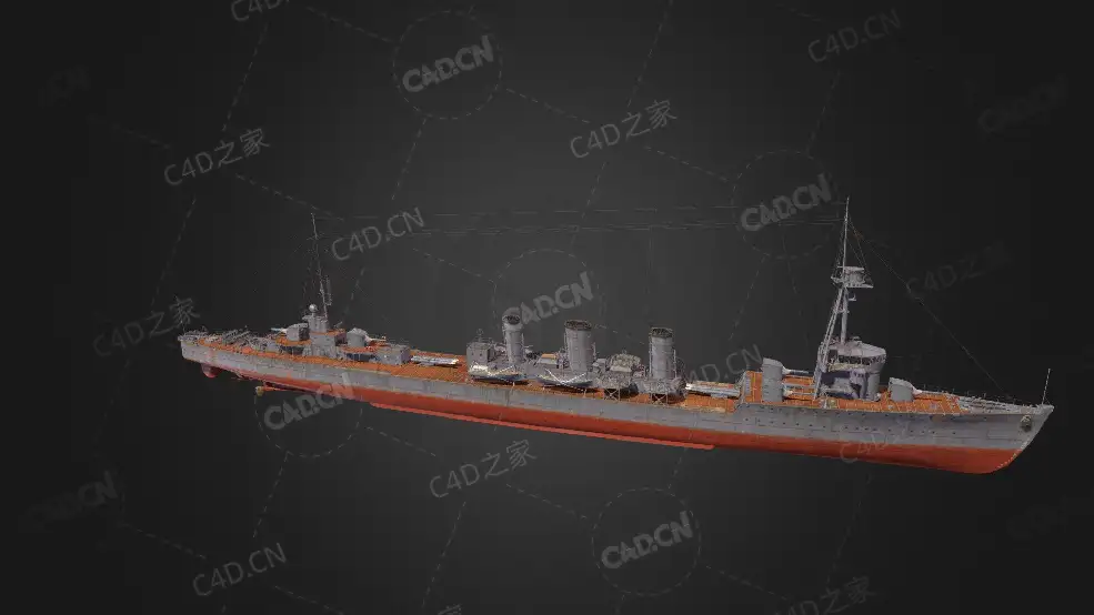 日本海军金币涂装巡洋舰大号驱逐舰C4D模型下载Iwaki Alpha 3d model - C4D之家 - 174.jpg