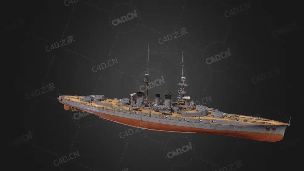 日本海军顶级金币战列巡洋舰C4D模型下载Ishizuchi 3d model - C4D之家 - 172.jpg