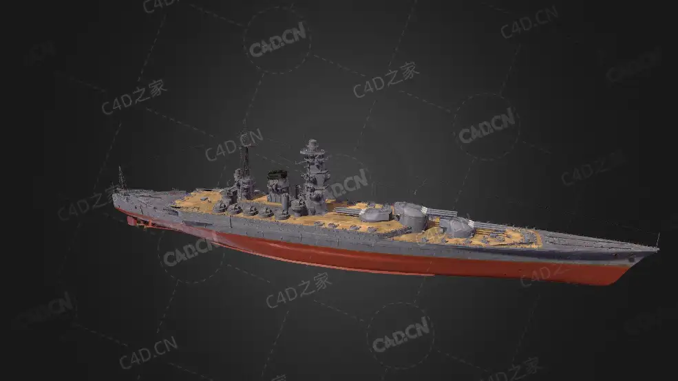 日本海上自卫队出云级直升机驱逐舰C4D模型下载Izumo 3d model - C4D之家 - 176.jpg