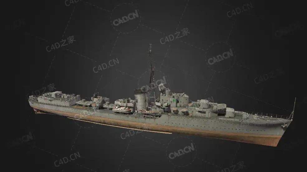 英皇家海军杰维斯号驱逐舰J级驱逐舰C4D模型下载Jervis 3d model - C4D之家 - 180.jpg