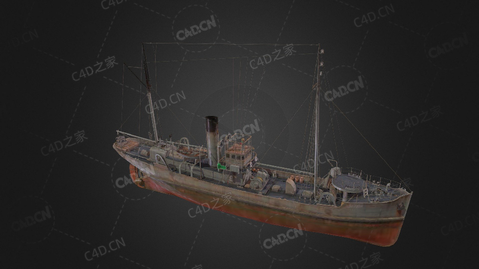 英国皇家海军约翰卡特林轻巡洋舰巡航舰C4D模型下载John Cattling 3d model - C4D之家 - 182.jpg