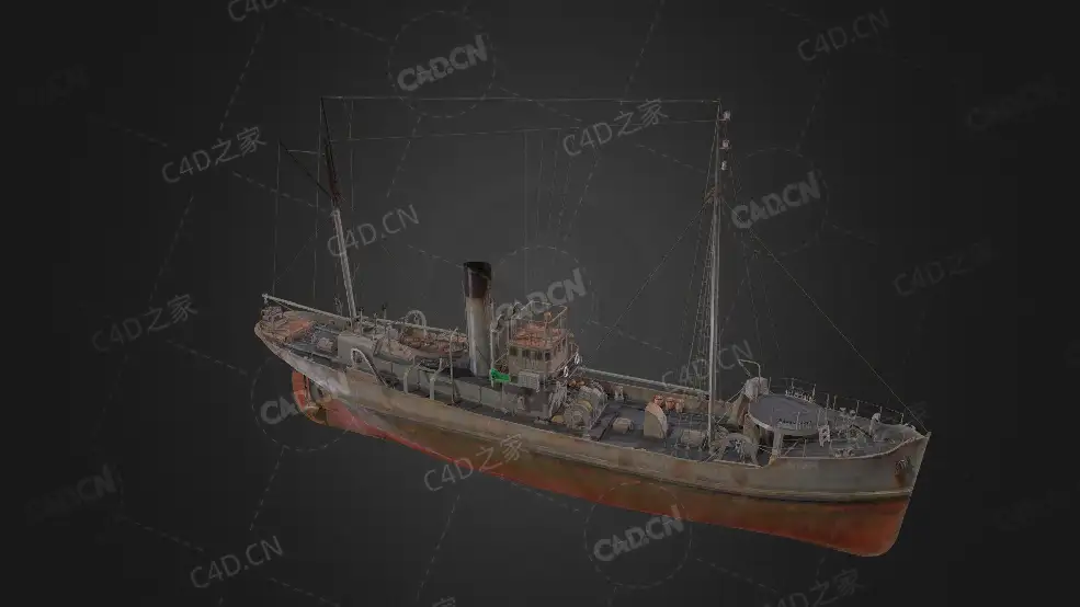 英国皇家海军约翰卡特林轻巡洋舰巡航舰C4D模型下载John Cattling 3d model - C4D之家 - 182.jpg