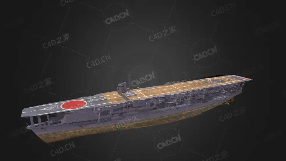日本海军加贺号航空母舰C4D模型下载Kaga 3d model - C4D之家 - 186.jpg