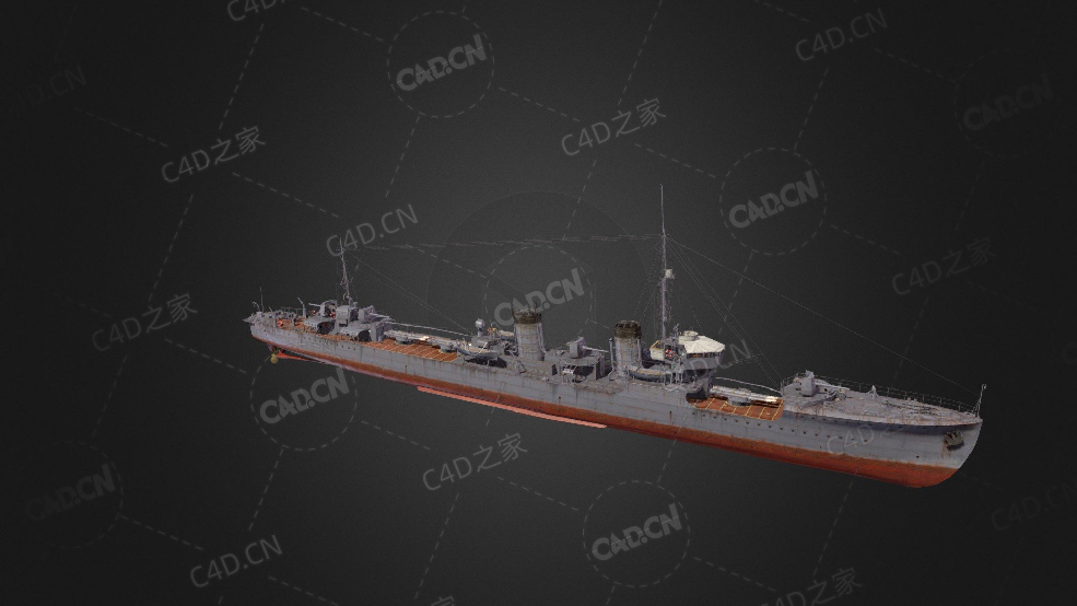 日本海军神风特攻队神风号驱逐舰神风伍斯特C4D模型下载Kamikaze Worcester 3d model - C4D之家 - 190.jpg