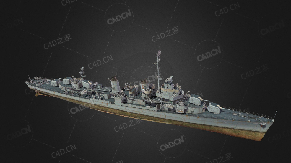 美国海军基德级驱逐舰C4D模型下载Kidd 3d model - C4D之家 - 195.jpg
