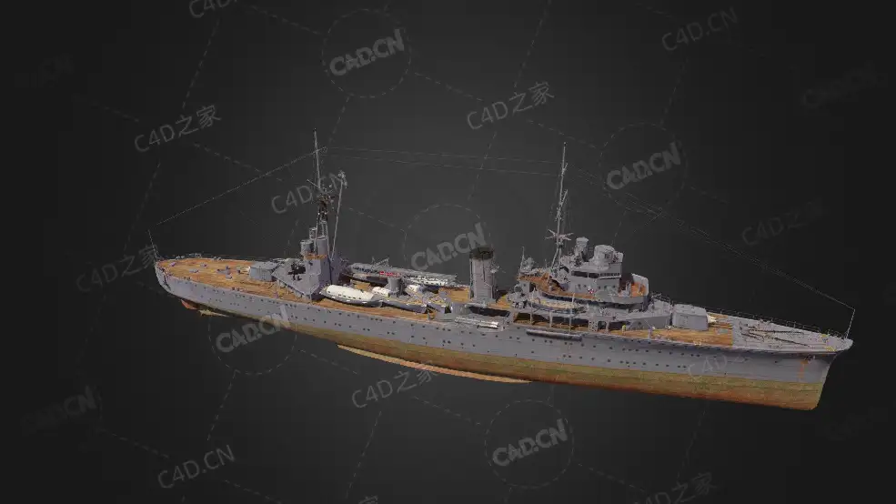 日本海军香取号轻型巡洋舰C4D模型下载Katori 3d model - C4D之家 - 192.jpg