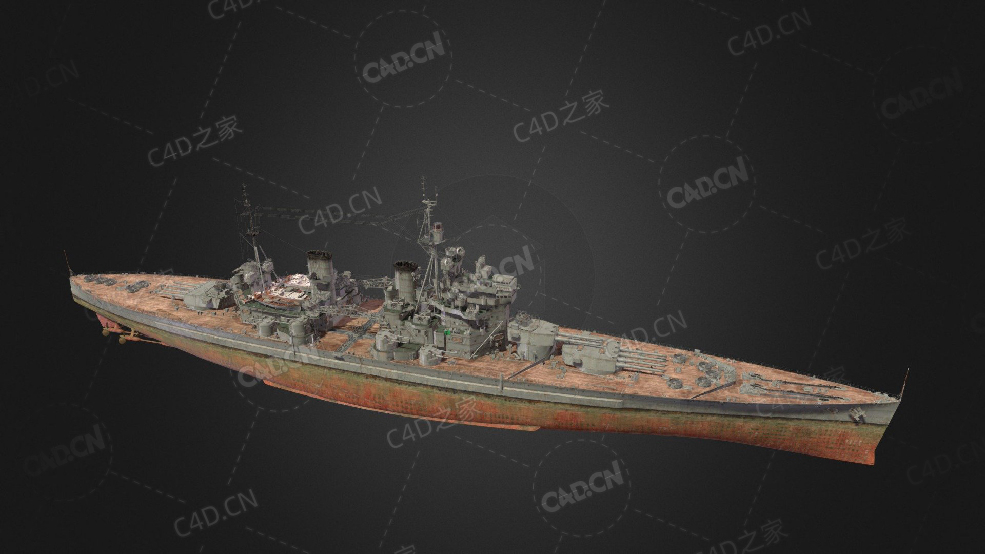 英国皇家海军乔治五世国王级战列舰C4D模型下载King George V 3d model - C4D之家 - 198.jpg