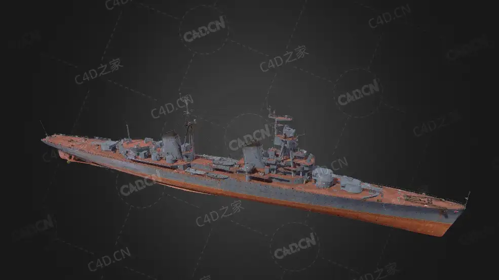海军基洛夫级巡洋舰俄罗斯海军大型核动力巡洋舰C4D模型下载Kirov 3d model - C4D之家 - 199.jpg