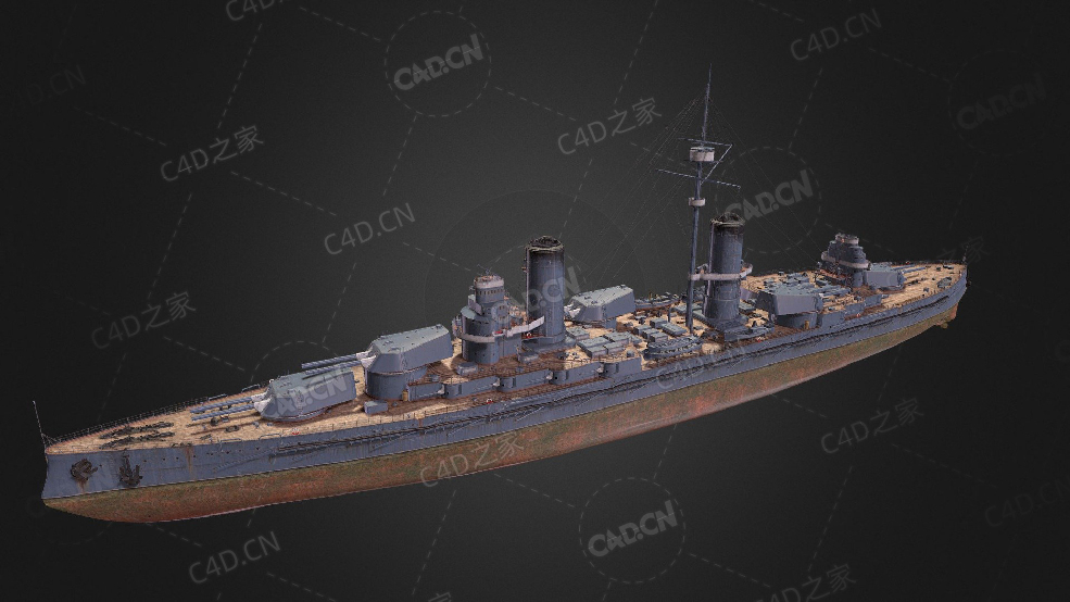 沙皇海军苏沃洛夫公爵战列舰C4D模型下载Knyaz Suvorov 3d model - C4D之家 - 203.jpg