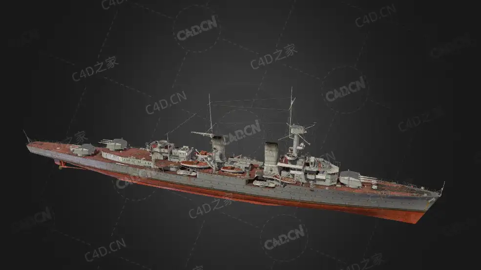 德国海军柯尼斯堡级轻型巡洋舰C4D模型下载Konigsberg 3d model - C4D之家 - 207.jpg