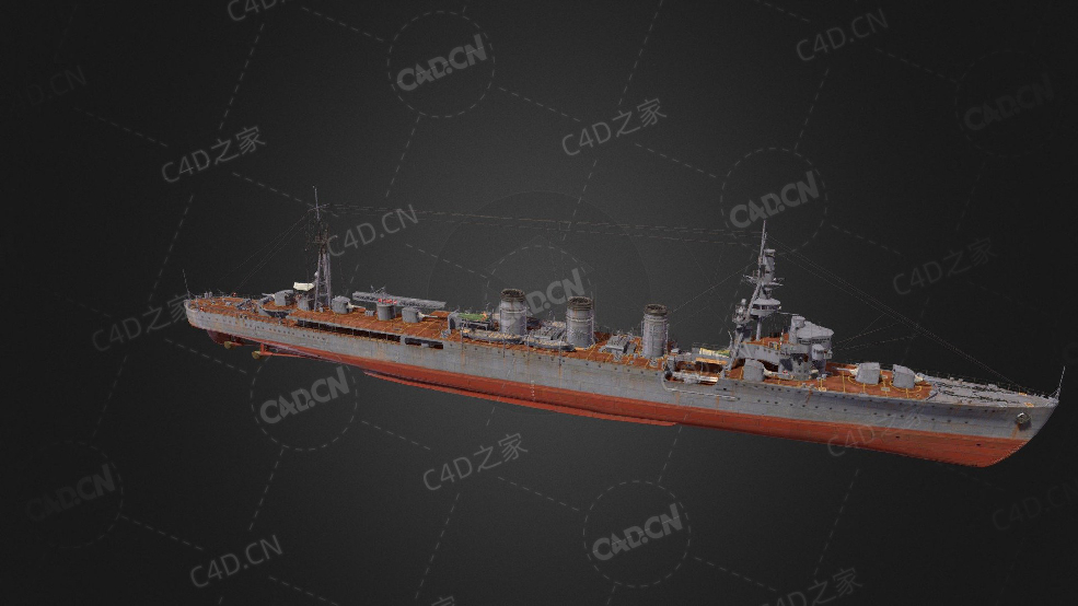 日本海军球磨号巡洋舰水雷战轻巡洋舰C4D模型下载Kuma 3d model - C4D之家 - 212.jpg