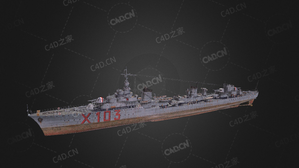 法国海军可怖号大型驱逐舰C4D模型下载Le Terrible 3d model - C4D之家 - 217.jpg