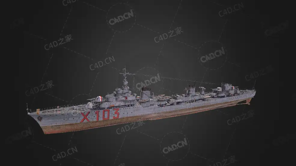 法国海军可怖号大型驱逐舰C4D模型下载Le Terrible 3d model - C4D之家 - 217.jpg