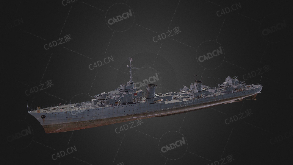 法国海军空想级大型驱逐舰C4D模型下载Le Fantasque 3d model - C4D之家 - 216.jpg