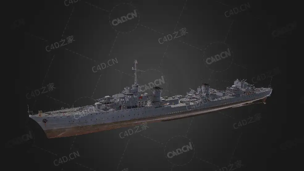 法国海军空想级大型驱逐舰C4D模型下载Le Fantasque 3d model - C4D之家 - 216.jpg