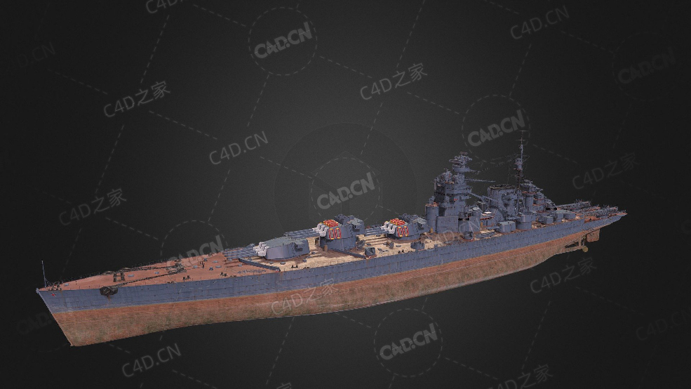 苏联海军列宁级重巡洋舰一级重巡洋舰C4D模型下载Lenin 3d model - C4D之家 - 220.jpg