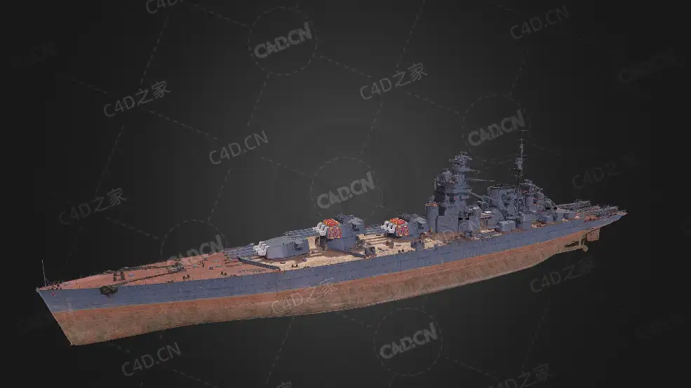 苏联海军列宁级重巡洋舰一级重巡洋舰C4D模型下载Lenin 3d model - C4D之家 - 220.jpg