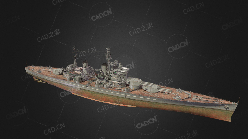 英国皇家海军狮级战列舰一级战列舰C4D模型下载Lion 3d model - C4D之家 - 227.jpg