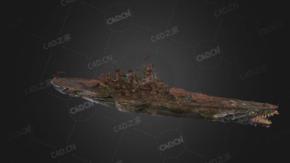 英国皇家海军大海兽号轻型舰队航母C4D模型下载Leviathan 3d model - C4D之家 - 223.jpg