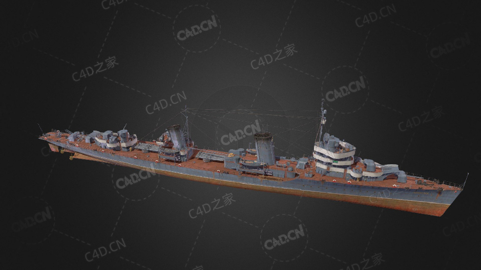 苏联海军列宁格勒号驱逐领舰C4D模型下载Leningrad 3d model - C4D之家 - 221.jpg