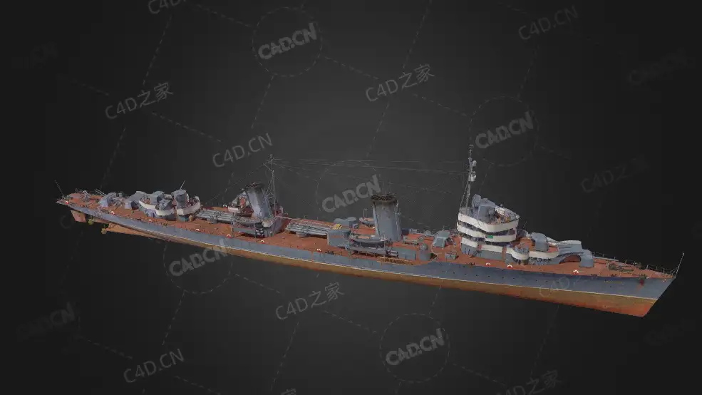 苏联海军列宁格勒号驱逐领舰C4D模型下载Leningrad 3d model - C4D之家 - 221.jpg