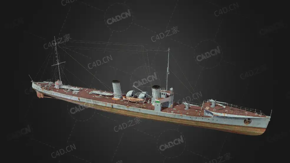 美国海军龙江级导弹艇泛亚系驱逐舰巡逻艇C4D模型下载Longjiang 3d model - C4D之家 - 228.jpg