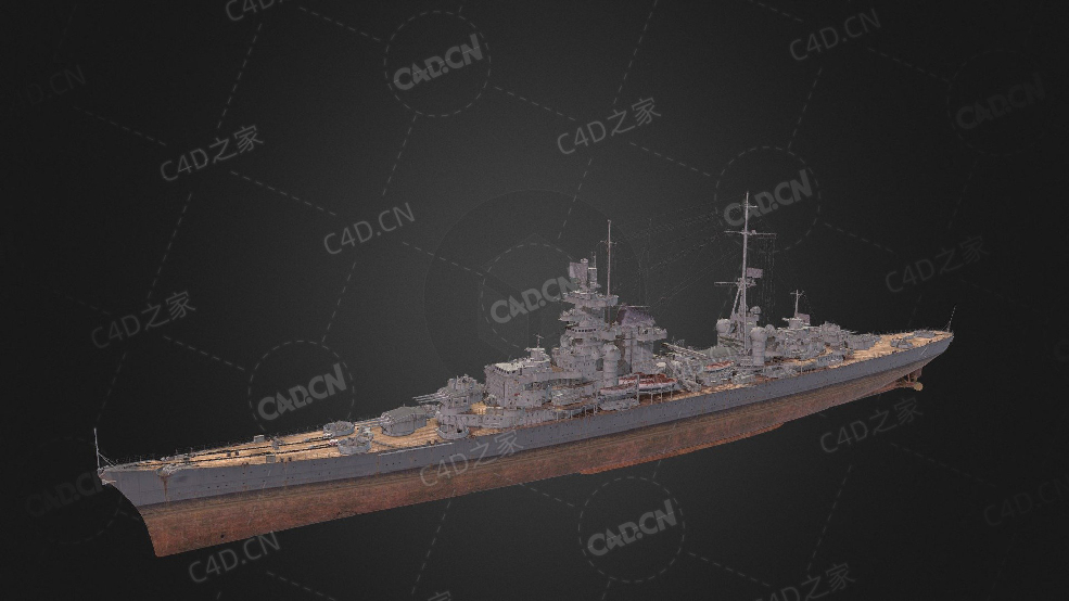德国海军美因茨巡洋舰8级巡洋舰C4D模型下载Mainz 3d model - C4D之家 - 234.jpg
