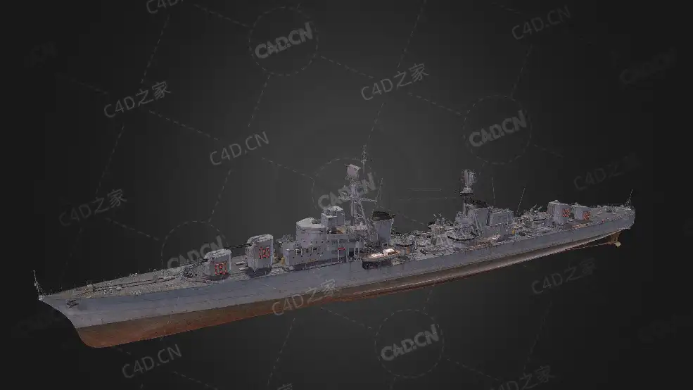 法国海军玛索高射速炮驱逐舰C4D模型下载Marceau 3d model - C4D之家 - 237.jpg