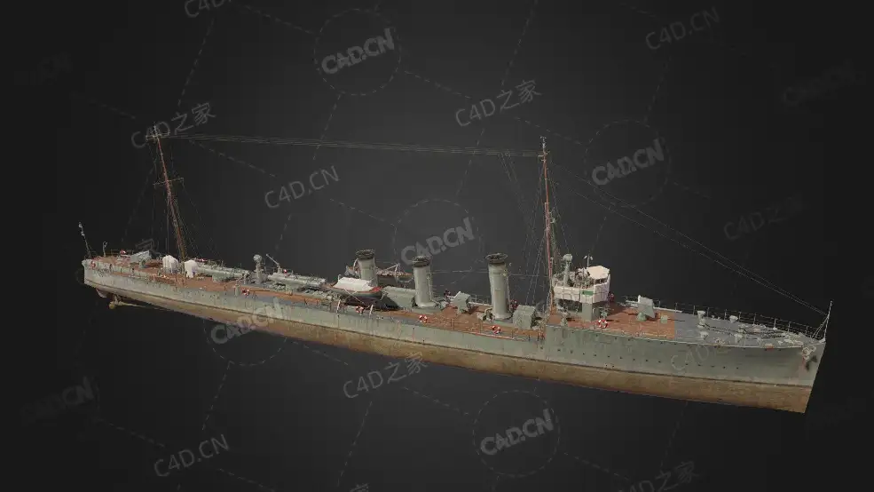 英国皇家海军美狄亚级驱逐舰C4D模型下载Medea 3d model - C4D之家 - 239.jpg