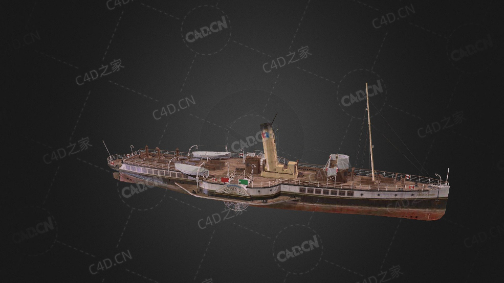 英国皇家海军梅德韦皇后号明轮船C4D模型下载Medway Queen 3d model - C4D之家 - 240.jpg