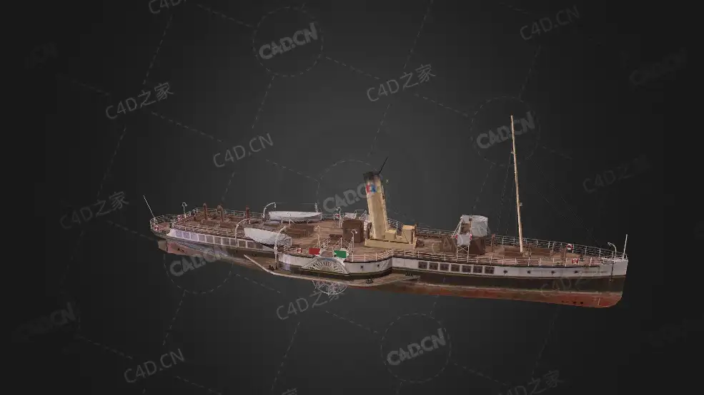 英国皇家海军梅德韦皇后号明轮船C4D模型下载Medway Queen 3d model - C4D之家 - 240.jpg