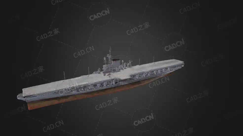 美国海军中途岛号航空母舰具有装甲飞行甲板的航空母舰C4D模型下载Midway 3d model - C4D之家 - 241.jpg