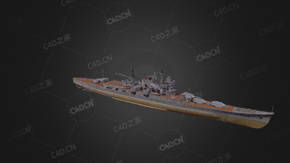 日本海军最上级重巡洋舰C4D模型下载Mogami 3d model - C4D之家 - 249.jpg