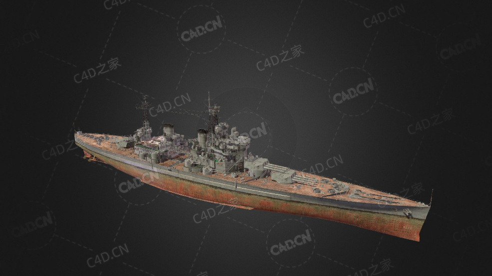 英国皇家海军君主号第一艘全钢舰体战列舰C4D模型下载Monarch 3d model - C4D之家 - 252.jpg