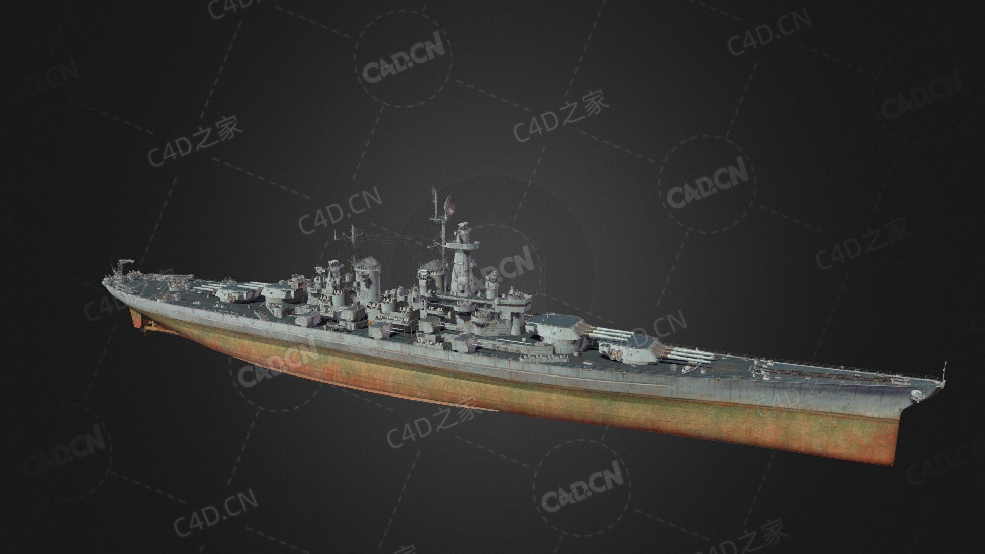 美国海军蒙大拿级战列舰C4D模型下载Montana 3d model - C4D之家 - 253.jpg