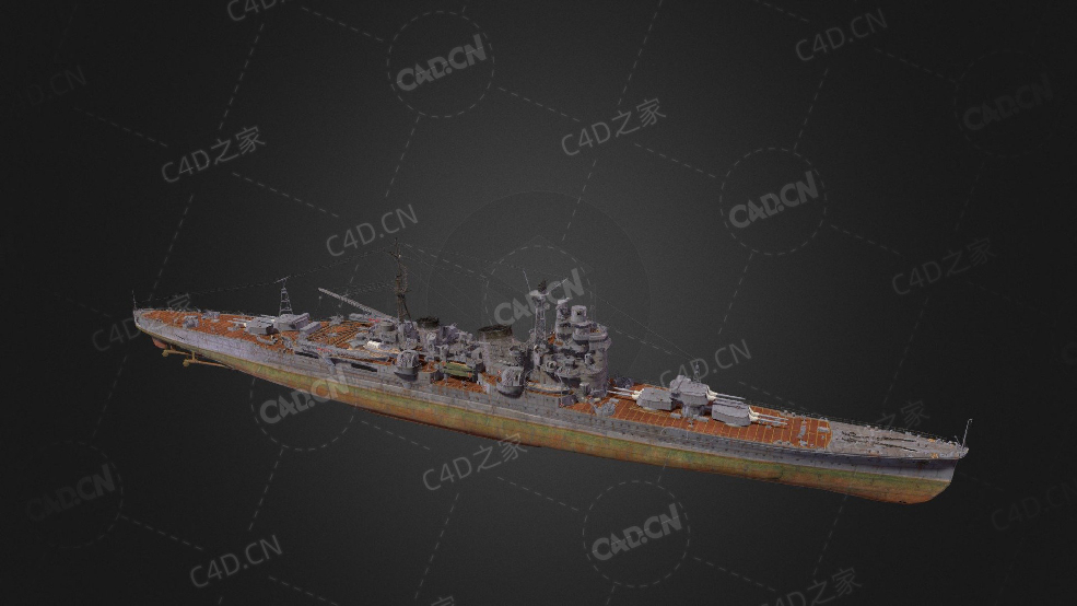 日本海军妙高号战斗巡洋舰妙高级重巡洋舰C4D模型下载Myoko 3d model - C4D之家 - 262.jpg