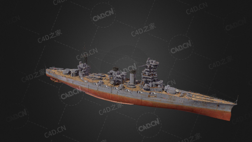 日本海军妙义号战斗巡洋舰C4D模型下载Myogi 3d model - C4D之家 - 261.jpg