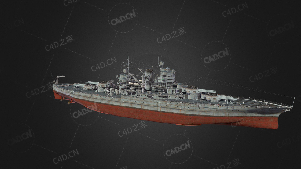 美国海军新墨西哥级战列舰C4D模型下载New Mexico 3d model - C4D之家 - 267.jpg
